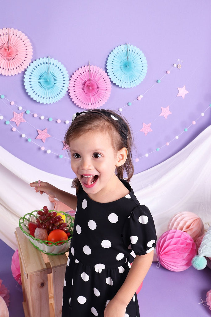 CANDY ELVES POLKA DOT HEAD BAND IN BLACK - NEONMELLO