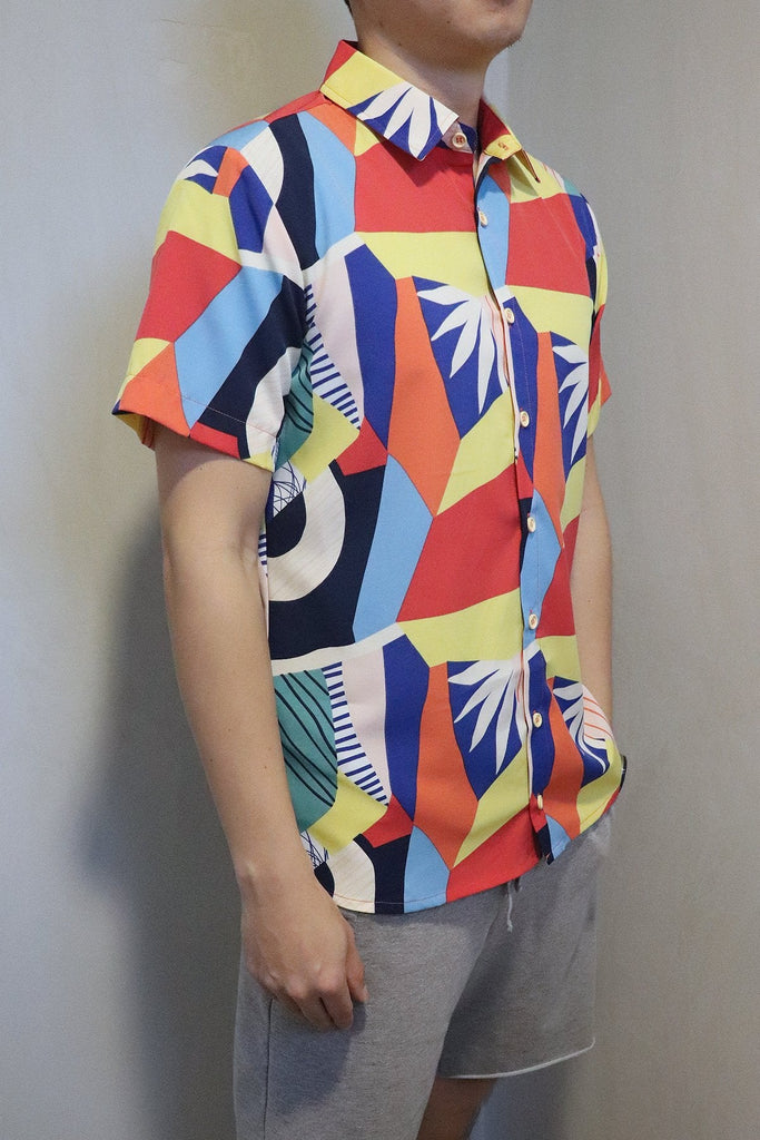 MADEBYNM DADDY JOYTON COLOURFUL ABSTRACT BUTTONED SHIRT [XS/S/M/L/XL] - NEONMELLO