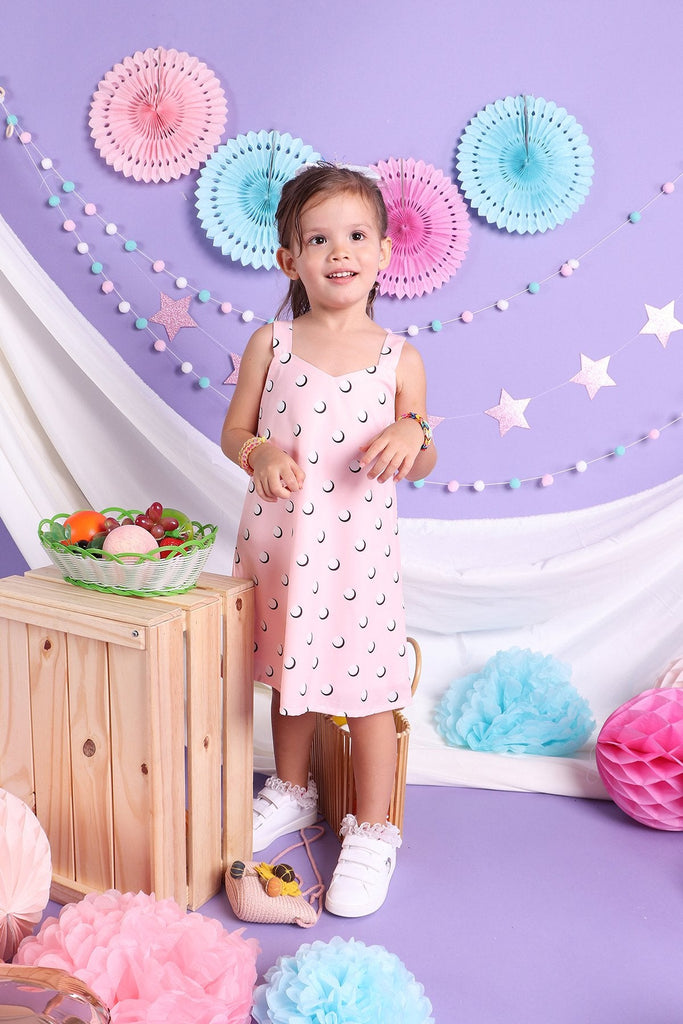 MADEBYNM NM KIDS FAIRYLANE TWO-WAY POLKA DOTS TRAPEZE IN PINK [12M/18M/2Y/3Y/4Y/5Y/6Y] - NEONMELLO