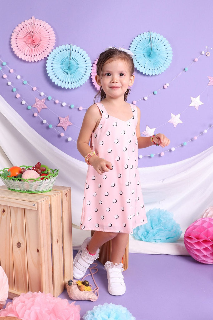 MADEBYNM NM KIDS FAIRYLANE TWO-WAY POLKA DOTS TRAPEZE IN PINK [12M/18M/2Y/3Y/4Y/5Y/6Y] - NEONMELLO