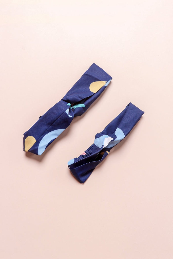 NM KIDS PEGASUS SWIRLY PRINT HEADBAND IN NAVY BLUE - NEONMELLO